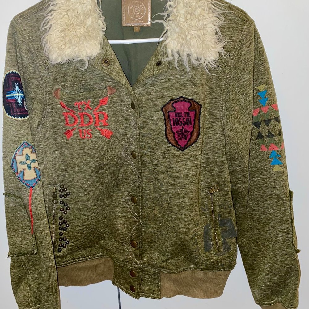 Double D Ranch Western Embellished Bomber - Small